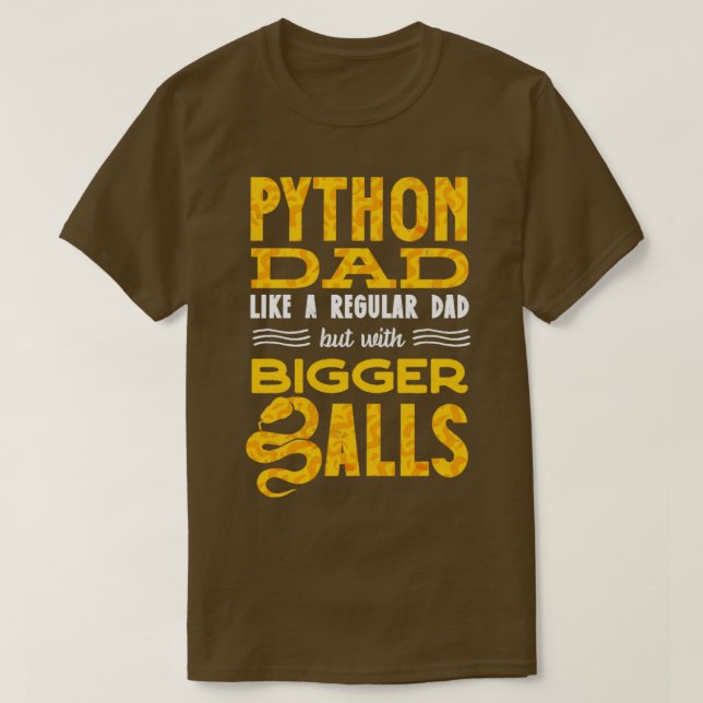 Camiseta Herpetólogo Python Banana Ball pai Python (Frente do Design)