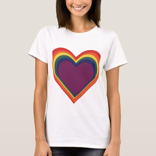 Camiseta Herz Angelilli Heart - Rainbow Colors - Regenbogen (Frente)