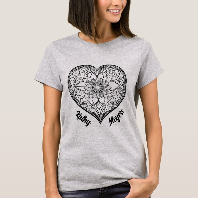 Camiseta Herz mit Ornamenten (Frente)