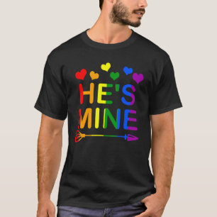 Camiseta Hes Mine Pride Lgbt Sinalizador Correspondente Gay