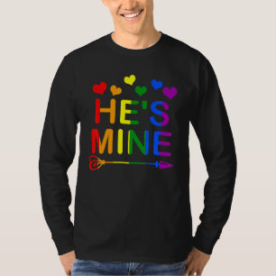 Camiseta Hes Mine Pride Lgbt Sinalizador Correspondente Gay