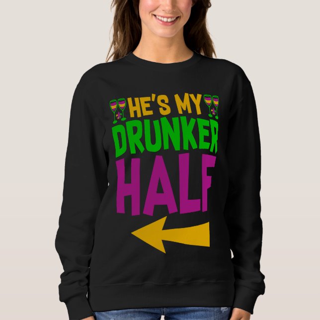 Camiseta He's My Drunker Half Matching Couple Girlfriend Ma (Frente)