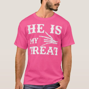 Camiseta Hes My Treat Halloween Skeleton Guitar Rock 1639