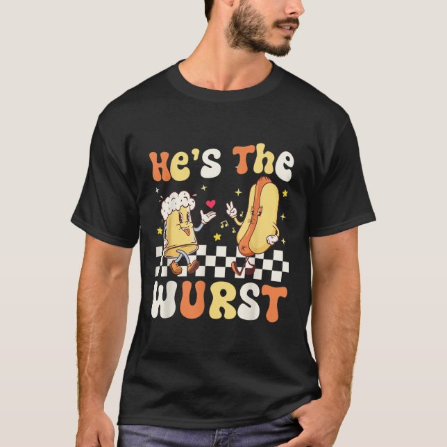 Camiseta Hes, O Presente De Cerveja De Salsicha Retro De Wu (Frente)