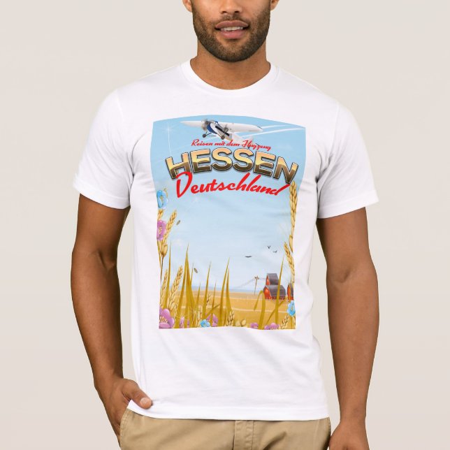 Camiseta Hessen Alemanha Cartaz de Viagem (Frente)