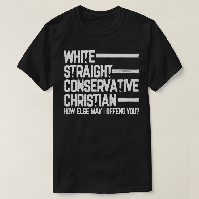 Camiseta Hetero Branco, Conservador Cristão Patriótico Ch (Frente do Design)