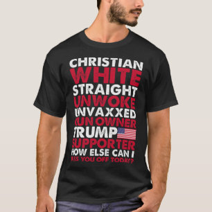 Camiseta Hetero Branco Não Acordado Trump Supporter Usa Não