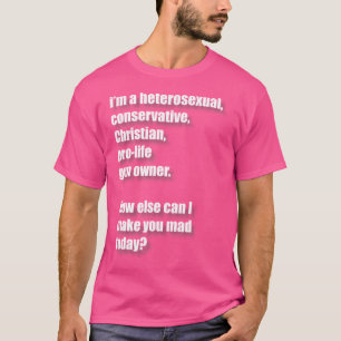 Camiseta Hetero conservador cristão pró-vida proprietário d