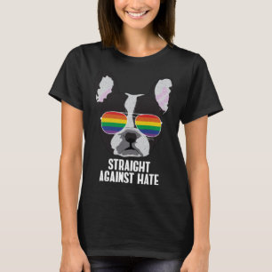 Camiseta Hetero contra o ódio a Boston Terrier Dog Gay Prid