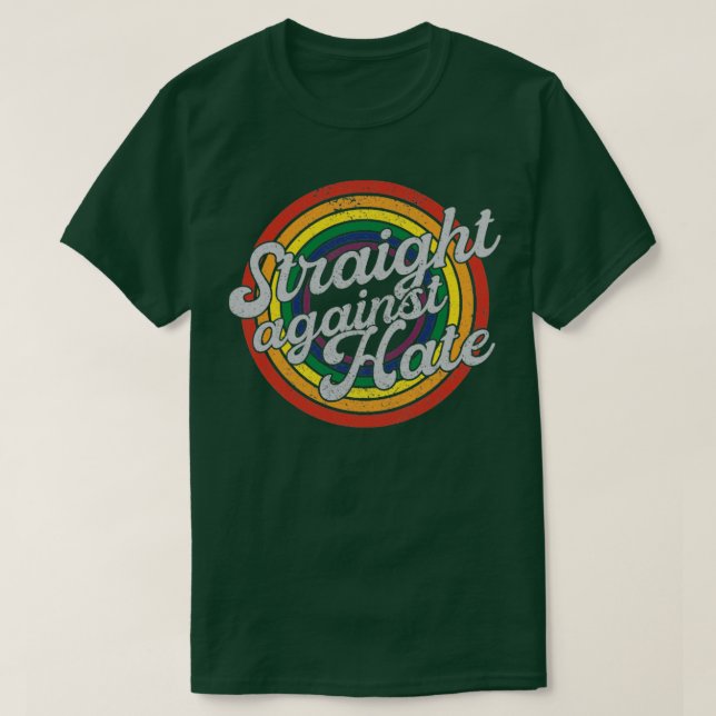 Camiseta Hetero Contra Ódio, Arco-Íris Legal Distante (Frente do Design)