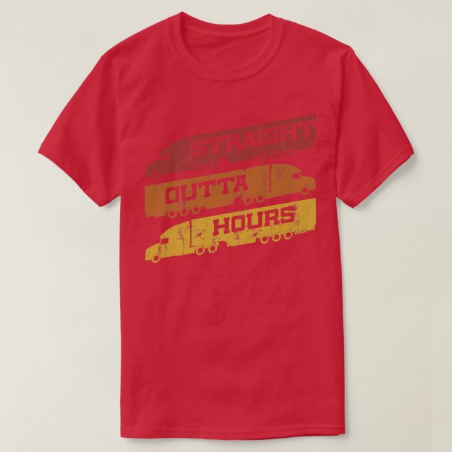 Camiseta Hetero De Motorista De Caminhão Fora De Horas - Gr (Frente do Design)