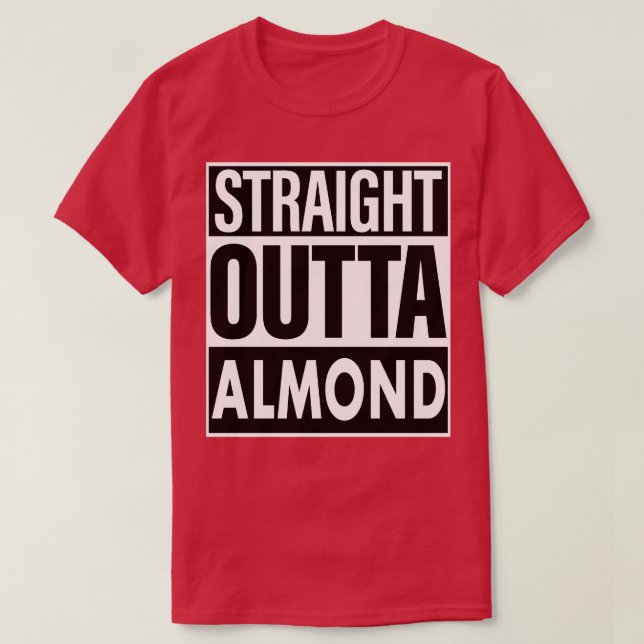 Camiseta Hetero de Nome de Amêndoa (Frente do Design)