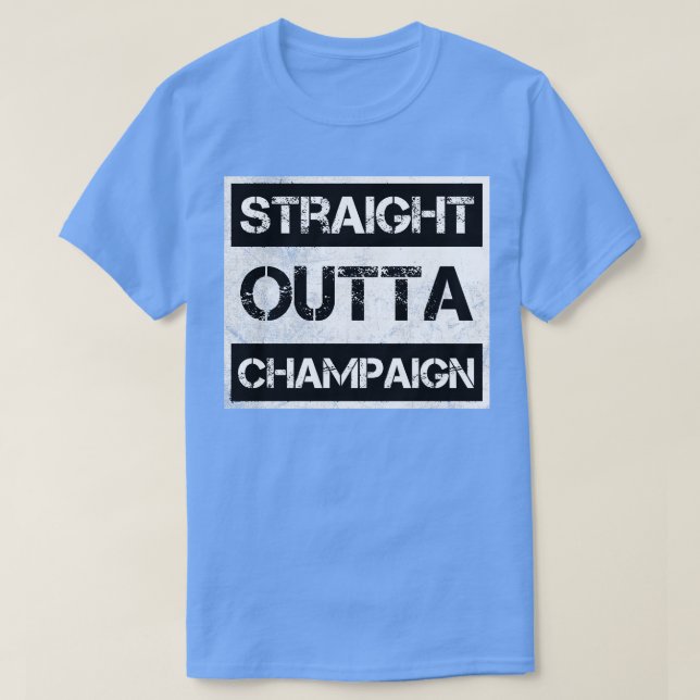 Camiseta Hetero de Outta Champaign cidade de Illinois Vinta (Frente do Design)