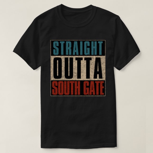 Camiseta Hetero de South Gate California CA (Frente do Design)