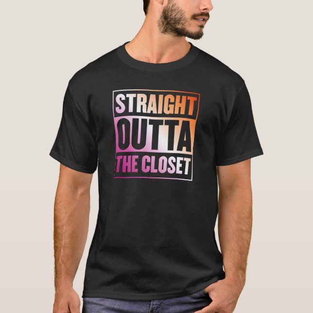 Camiseta Hetero Do Armário Estético Do Orgulho Lésbico (Frente)
