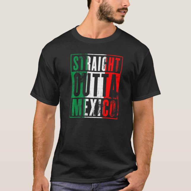 Camiseta Hetero Extraído pelo México Grunge - Colunas de Si (Frente)