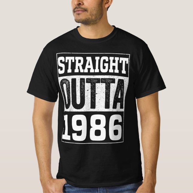 Camiseta Hetero Fora 1986, Presente De Aniversário Feliz De (Frente)