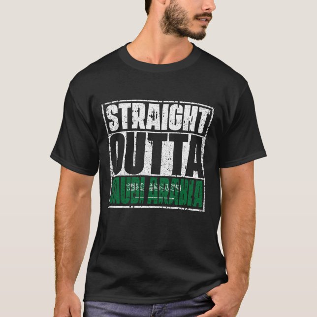 Camiseta Hetero Fora da Bandeira da Arábia Saudita (Frente)