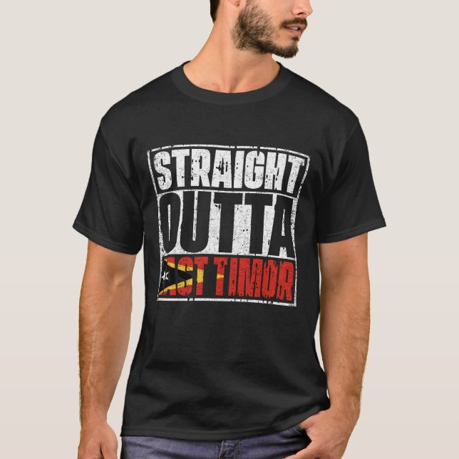 Camiseta Hetero fora da bandeira de Timor Leste (Frente)