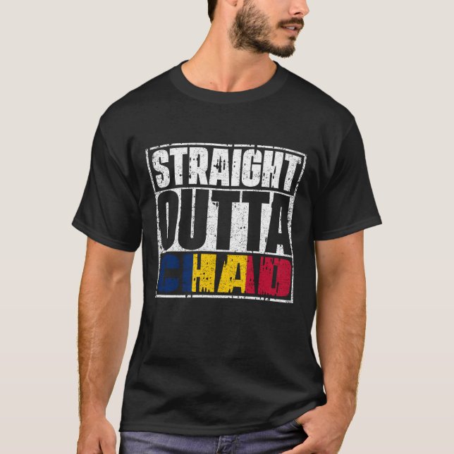 Camiseta Hetero fora da bandeira do Chade (Frente)