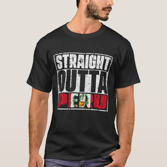 Camiseta Hetero Fora da Bandeira do Peru (Frente)
