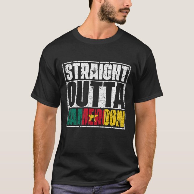 Camiseta Hetero fora da bandeira dos Camarões (Frente)