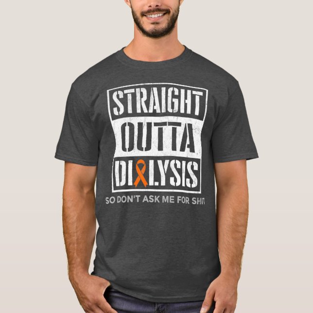Camiseta Hetero Fora da Diálise Doente Hilário Piadas (Frente)