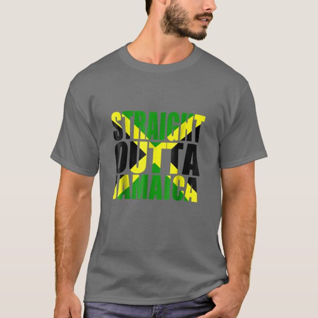 Camiseta Hetero fora da Jamaica Sinalizador Orgulho de Pres (Frente)
