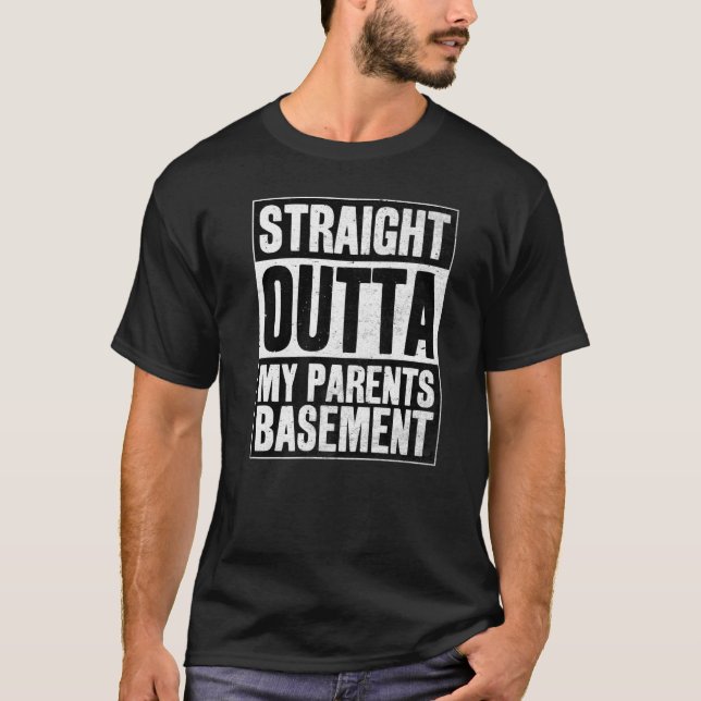 Camiseta Hetero fora da minha cave de pais (Frente)