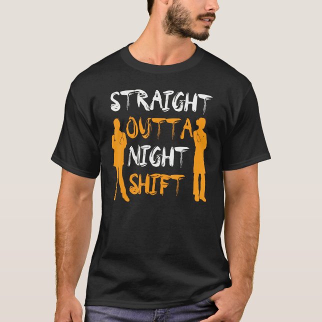 Camiseta Hetero Fora Da Noite Enfermeiro, Shift Nu (Frente)