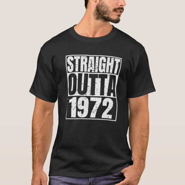 Camiseta Hetero Fora De 1972 50º Aniversário Engraçado 50 A (Frente)