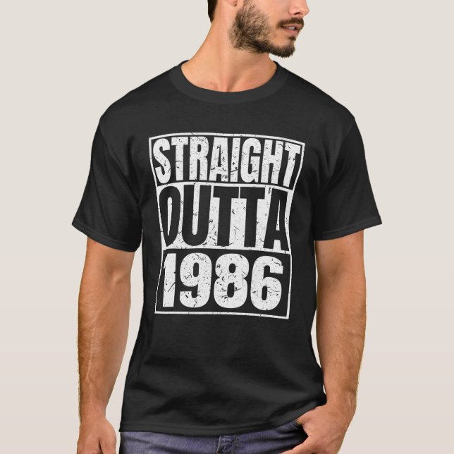Camiseta Hetero Fora De 1986 36º Aniversário Engraçado 36 A (Frente)