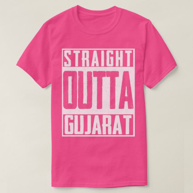 Camiseta Hetero fora de Gujarat, Índia Críquete (Frente do Design)