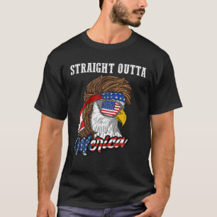 Camiseta Hetero fora de Merica Mullet Eagle Funny Patriota 