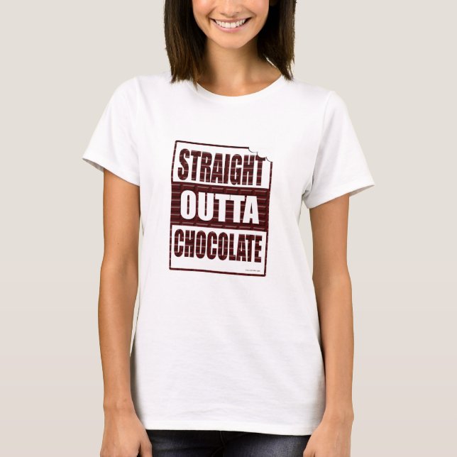 Camiseta Hetero Fora do Chocolate Engraçado Motto Parody (Frente)