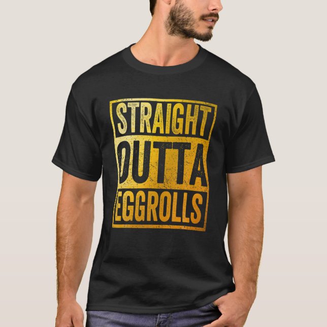 Camiseta Hetero Fora do Eggrolls Comida Snack (Frente)
