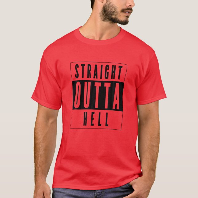 Camiseta Hetero Fora do Inferno Halloween Simples Design Pr (Frente)