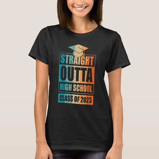 Camiseta Hetero Fora Do Segundo grau Classe De Formando De  (Frente)