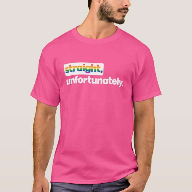 Camiseta Hetero Infelizmente Rainbow Pride Ally Sh Irt L (Frente)