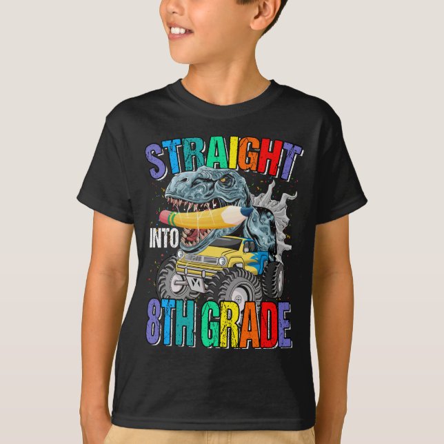 Camiseta Hetero No Monstro Do Dinossauro Do Monstro Da 8ª S (Frente)