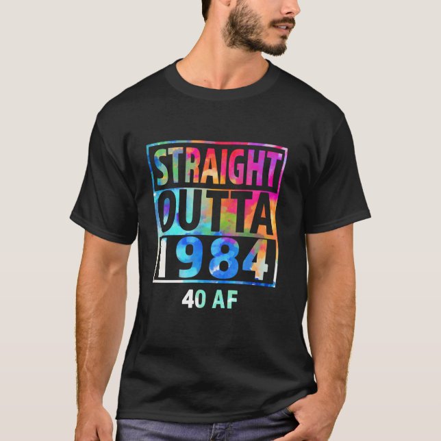 Camiseta Hetero Out 1984 40 AF Happy aniversário de 40 anos (Frente)