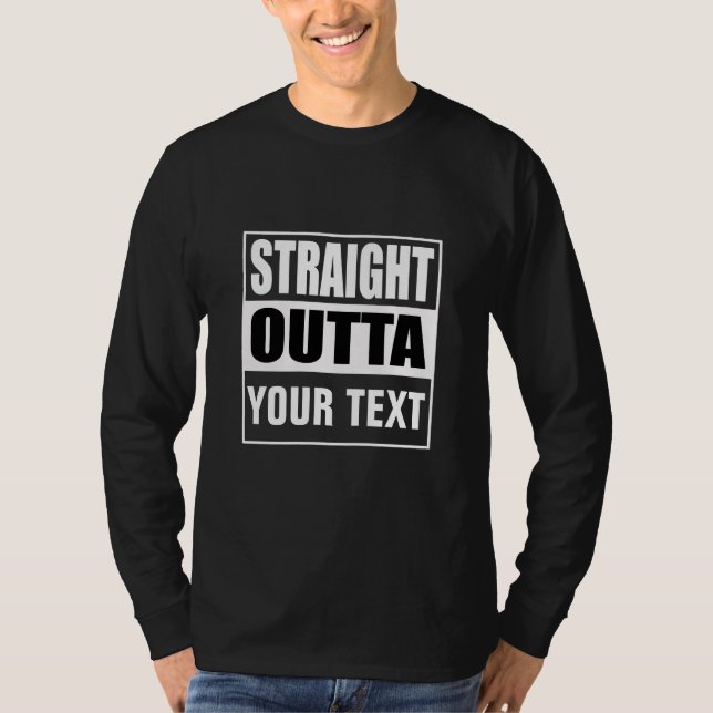 Camiseta HETERO OUTTA - adicione seu texto aqui/crie o seu  (Frente)