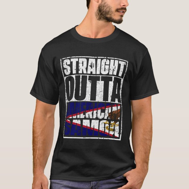 Camiseta Hetero Outta american samoa Flag (Frente)