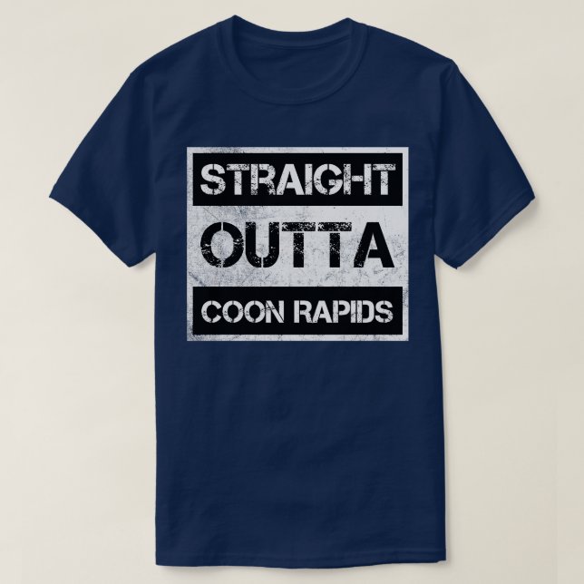 Camiseta Hetero Outta Coon Rapids cidade de Minnesota Vinta (Frente do Design)