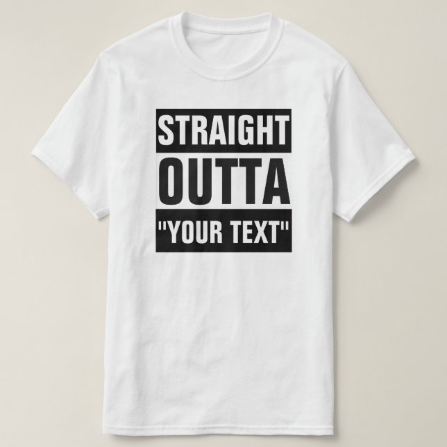 CAMISETA HETERO OUTTA DO "T-SHIRT SEU TEXTO" (Frente do Design)