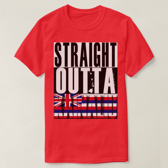 Camiseta Hetero Outta Kainaliu Hawaii - Bandeira do Estado  (Frente do Design)