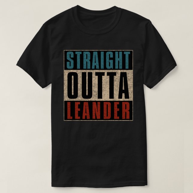 Camiseta Hetero Outta Leander Texas TX (Frente do Design)