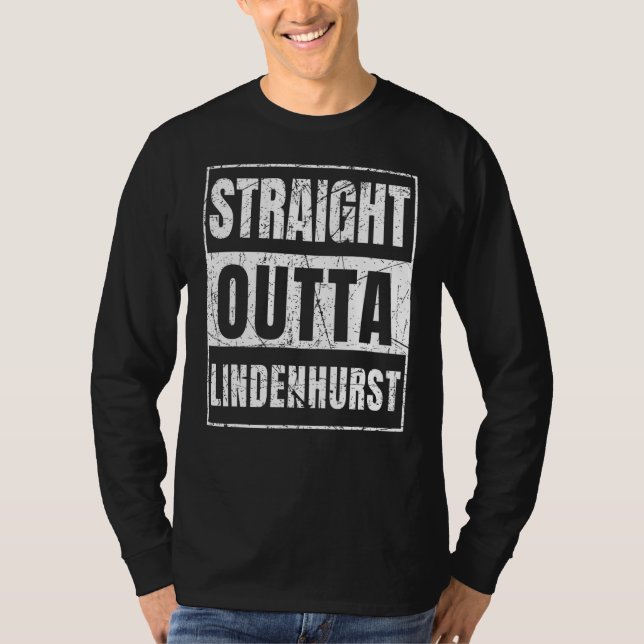 Camiseta Hetero Outta Lindenhurst Estado de Nova Iorque (Frente)