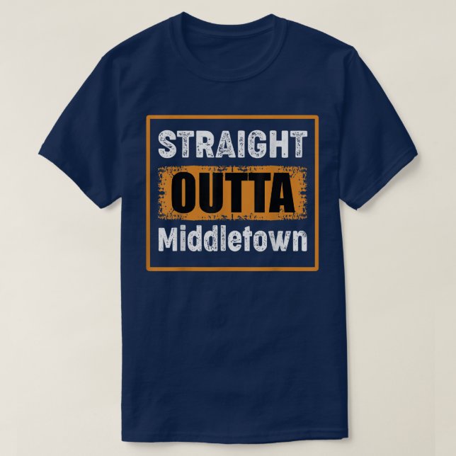 Camiseta Hetero Outta Middletown Ohio USA Retro Distresse (Frente do Design)