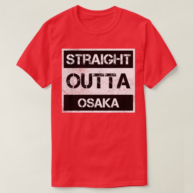 Camiseta Hetero Outta Osaka Japão Vintage angustiou Souv (Frente do Design)